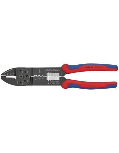 Alicate para crimpar terminales con fundas multicomponentes negro, lacado 240 mm KNIPEX 97 32 240