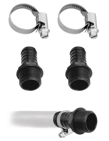 ADAPTADOR PARA MANGUERA Ø 25 MM CON ABRAZADERAS (2 U.), 1 BSP (M)