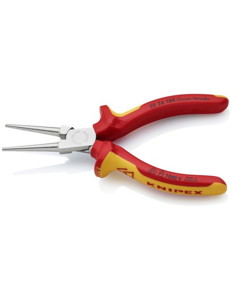Alicate de boca larga aislados con fundas multicomponentes, según norma VDE cromado 160 mm KNIPEX 30 36 160