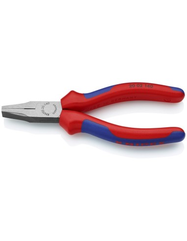 Alicate de boca plana con fundas multicomponentes negro atramentado 140 mm KNIPEX 20 02 140