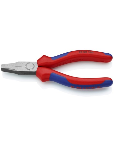 Alicate de boca plana con fundas multicomponentes negro atramentado 140 mm KNIPEX 20 02 140