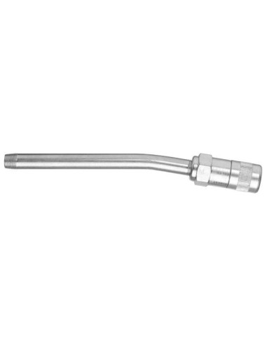 ACOPLAMIENTO RÍGIDO PARA GRASA, EXTENSIÓN CURVADA CON BOQUILLA REFORZADA DE 3 GRAPAS PARA PISTOLA DE GRASA, 1/8 NPT (MM)