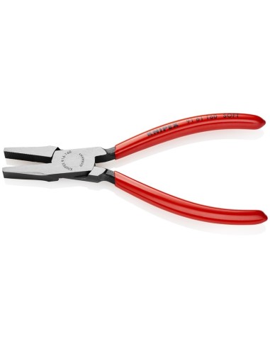 Alicate de boca plana para vidrio recubiertos de plástico negro atramentado 160 mm KNIPEX 91 61 160