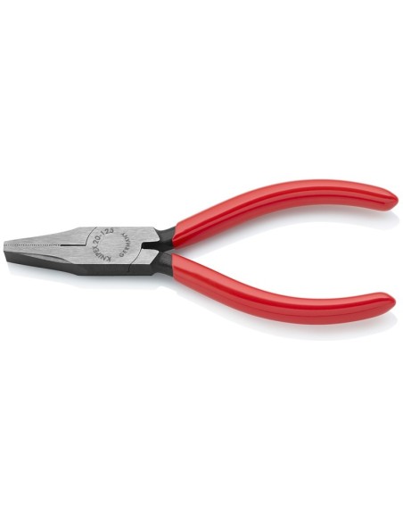 Alicate de boca plana recubiertos de plástico negro atramentado 125 mm KNIPEX 20 01 125