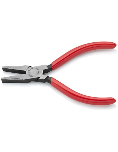 Alicate de boca plana recubiertos de plástico negro atramentado 125 mm KNIPEX 20 01 125