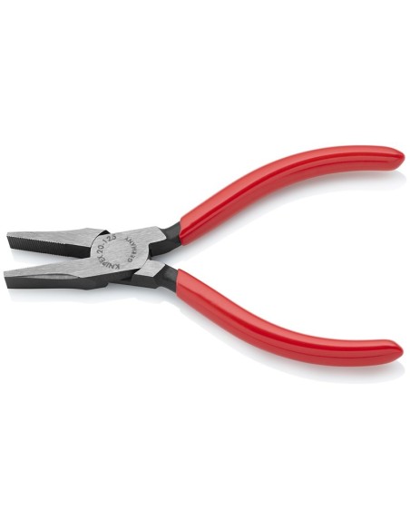 Alicate de boca plana recubiertos de plástico negro atramentado 125 mm KNIPEX 20 01 125