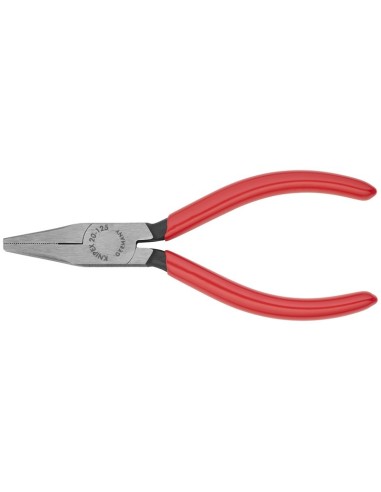 Alicate de boca plana recubiertos de plástico negro atramentado 125 mm KNIPEX 20 01 125