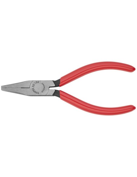 Alicate de boca plana recubiertos de plástico negro atramentado 125 mm KNIPEX 20 01 125