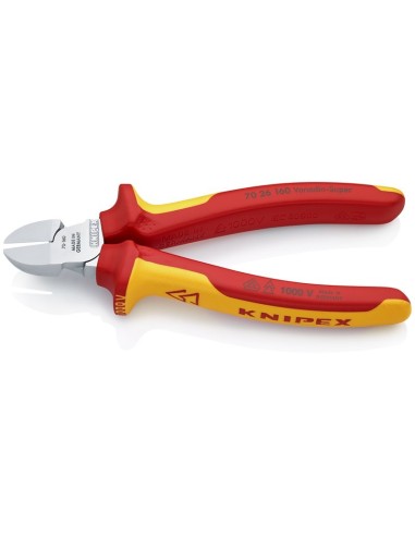 Alicate de corte diagonal aislados con fundas multicomponentes, según norma VDE cromado 160 mm KNIPEX 70 26 160