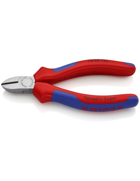 Alicate de corte diagonal con fundas multicomponentes negro atramentado 125 mm KNIPEX 70 02 125