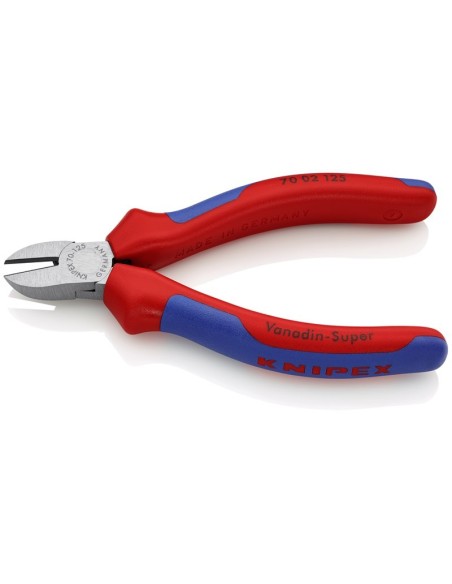 Alicate de corte diagonal con fundas multicomponentes negro atramentado 125 mm KNIPEX 70 02 125