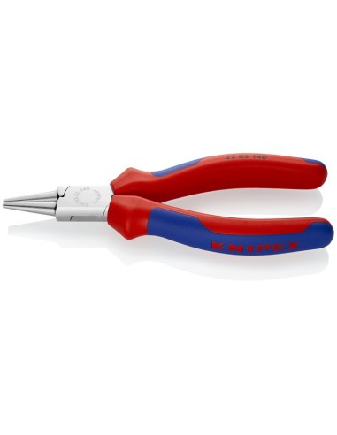 Alicate de boca redonda con fundas multicomponentes cromado 140 mm KNIPEX 22 05 140