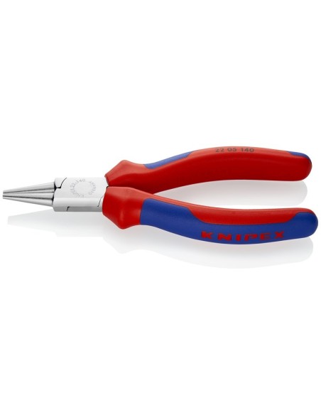 Alicate de boca redonda con fundas multicomponentes cromado 140 mm KNIPEX 22 05 140