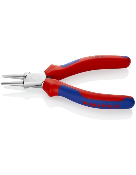 Alicate de boca redonda con fundas multicomponentes cromado 140 mm KNIPEX 22 05 140
