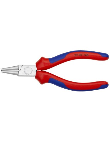 Alicate de boca redonda con fundas multicomponentes cromado 140 mm KNIPEX 22 05 140