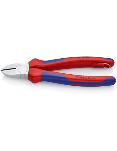 Alicate de corte diagonal con fundas multicomponentes, con anilla de fijación integrada para colocar un dispositivo de protecci