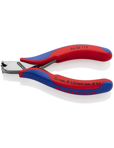 Alicate de corte frontal para electrónica con fundas multicomponentes 115 mm KNIPEX 64 02 115