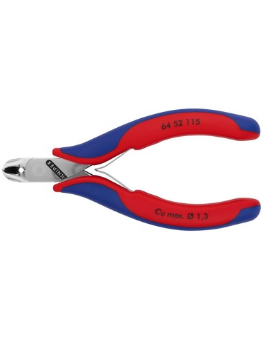 Alicate de corte frontal para electrónica con fundas multicomponentes 115 mm KNIPEX 64 52 115