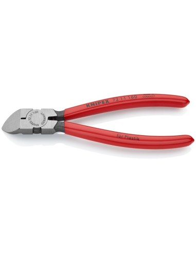 Alicate de corte diagonal para plásticos recubiertos de plástico 160 mm (cartulina autoservicio/blíster) KNIPEX 72 11 160 SB