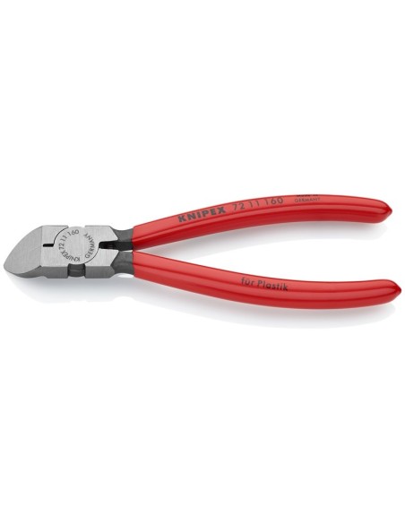 Alicate de corte diagonal para plásticos recubiertos de plástico 160 mm (cartulina autoservicio/blíster) KNIPEX 72 11 160 SB