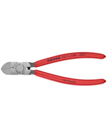 Alicate de corte diagonal para plásticos recubiertos de plástico 160 mm (cartulina autoservicio/blíster) KNIPEX 72 11 160 SB
