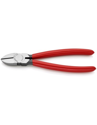 Alicate de corte diagonal recubiertos de plástico negro atramentado 180 mm (cartulina autoservicio/blíster) KNIPEX 70 01 180 SB