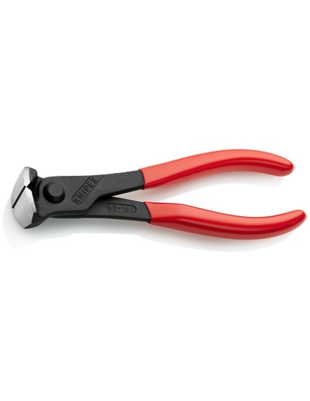 Alicate de corte frontal recubiertos de plástico negro atramentado 160 mm KNIPEX 68 01 160