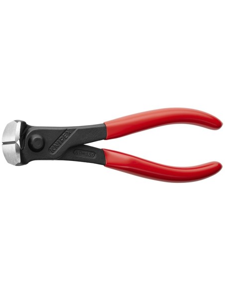 Alicate de corte frontal recubiertos de plástico negro atramentado 160 mm KNIPEX 68 01 160