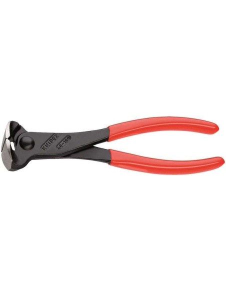 Alicate de corte frontal recubiertos de plástico negro atramentado 180 mm (cartulina autoservicio/blíster) KNIPEX 68 01 180 SB
