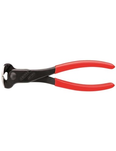 Alicate de corte frontal recubiertos de plástico negro atramentado 180 mm (cartulina autoservicio/blíster) KNIPEX 68 01 180 SB