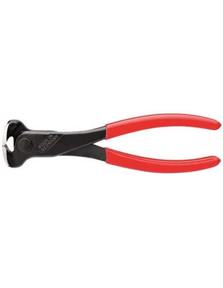 Alicate de corte frontal recubiertos de plástico negro atramentado 180 mm (cartulina autoservicio/blíster) KNIPEX 68 01 180 SB