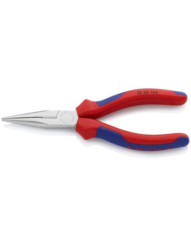 Alicate de montaje (alicate de radio) con fundas multicomponentes cromado 160 mm KNIPEX 25 05 160