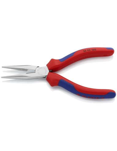 Alicate de montaje (alicate de radio) con fundas multicomponentes cromado 160 mm KNIPEX 25 05 160