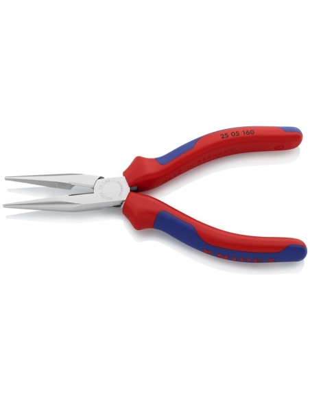 Alicate de montaje (alicate de radio) con fundas multicomponentes cromado 160 mm KNIPEX 25 05 160