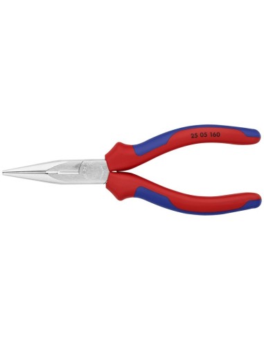 Alicate de montaje (alicate de radio) con fundas multicomponentes cromado 160 mm KNIPEX 25 05 160