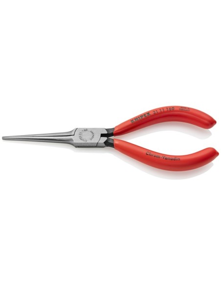 Alicate de presión (Alicate acabado en punta) recubiertos de plástico negro atramentado 160 mm KNIPEX 31 11 160