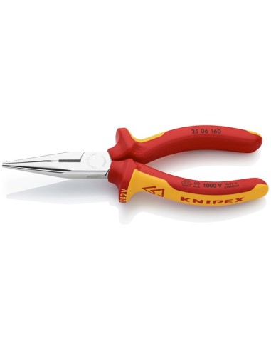 Alicate de montaje (alicate de radio) aislados con fundas multicomponentes, según norma VDE cromado 160 mm KNIPEX 25 06 160