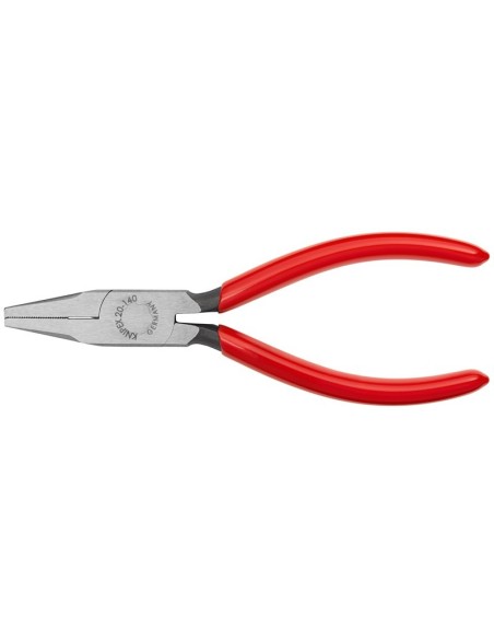 Alicate de boca plana recubiertos de plástico negro atramentado 140 mm KNIPEX 20 01 140