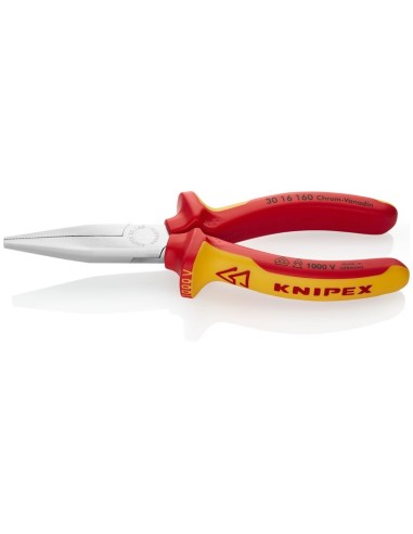 Alicate de boca larga aislados con fundas multicomponentes, según norma VDE cromado 160 mm KNIPEX 30 16 160