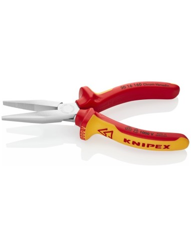 Alicate de boca larga aislados con fundas multicomponentes, según norma VDE cromado 160 mm KNIPEX 30 16 160