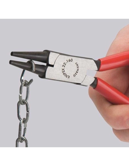 Alicate de boca redonda con fundas multicomponentes cromado 160 mm KNIPEX 22 05 160