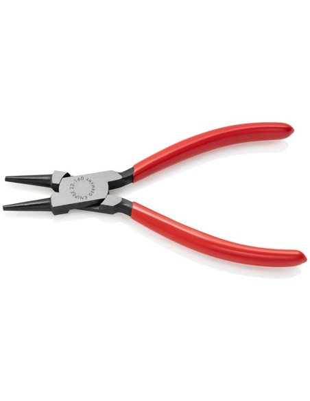 Alicate de boca redonda recubiertos de plástico negro atramentado 160 mm KNIPEX 22 01 160