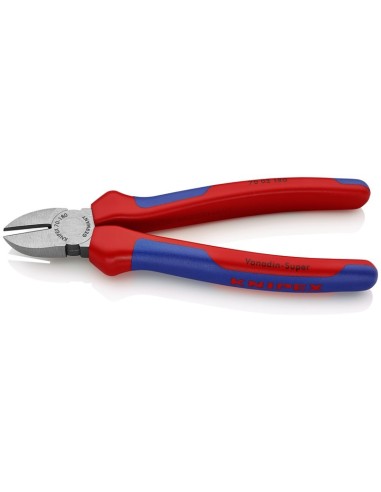 Alicate de corte diagonal con fundas multicomponentes negro atramentado 180 mm KNIPEX 70 02 180