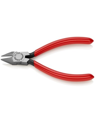 Alicate de corte diagonal para electromecánica recubiertos de plástico negro atramentado 125 mm KNIPEX 76 81 125