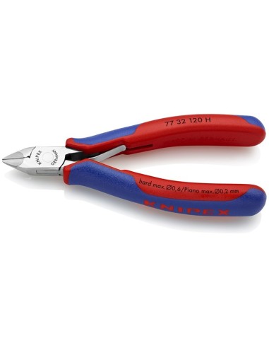 Alicate de corte diagonal para electrónica con filo de corte de metal duro con fundas multicomponentes 120 mm KNIPEX 77 32 120