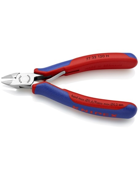 Alicate de corte diagonal para electrónica con filo de corte de metal duro con fundas multicomponentes 120 mm KNIPEX 77 32 120