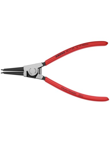 Alicate para arandelas para arandelas exteriores de ejes recubiertos de plástico negro atramentado 180 mm KNIPEX 46 11 A2