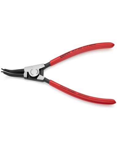 Alicate para arandelas para arandelas exteriores de ejes en ángulo de 45° recubiertos de plástico negro atramentado 185 mm KNIP