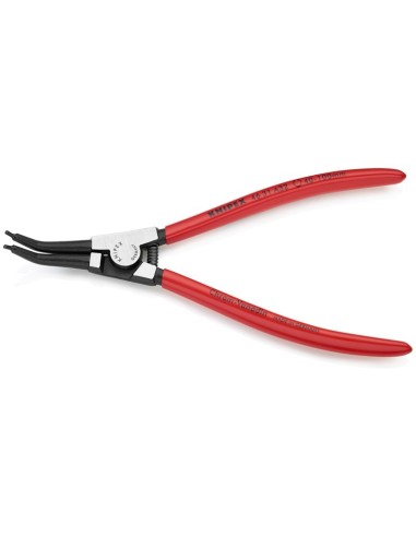Alicate para arandelas para arandelas exteriores de ejes en ángulo de 45° recubiertos de plástico negro atramentado 210 mm KNIP
