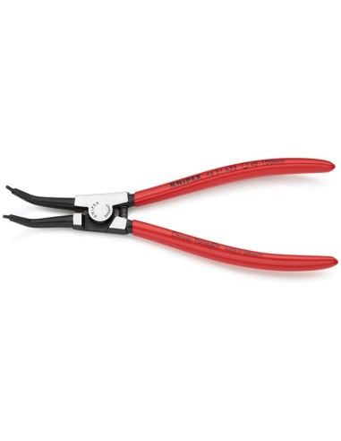 Alicate para arandelas para arandelas exteriores de ejes en ángulo de 45° recubiertos de plástico negro atramentado 210 mm KNIP